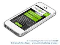 iPhone-Darstellung einer Website im Responsive Webdesign