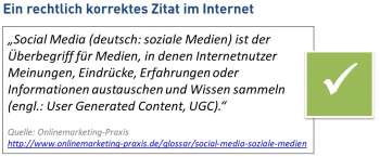 Zitat im Internet - rechtssicher