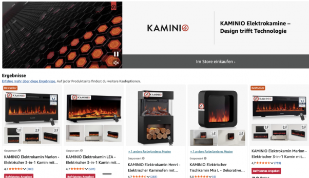 Markenpr&auml;senz von KAMINI bei Amazon