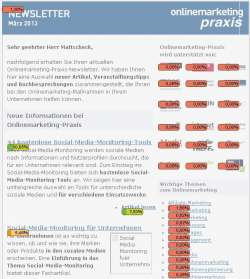 Darstellung der Klickraten eines Newsletters