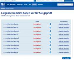 Domainstrategie Domain bestellen bei 1&1