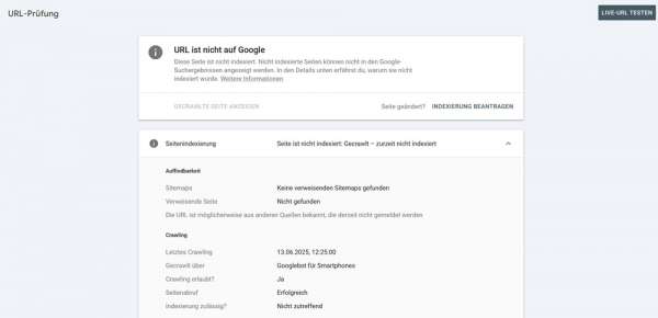 Google Search Console - Seitenindexierung - Gecrawlt - zurzeit nicht indexiert - mögliche Ursachen