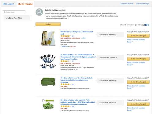 Amazon Wunschliste