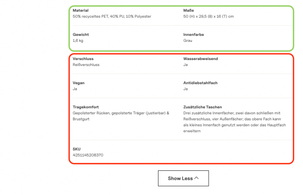 aufgeklappte Tabelle Kapten & Son