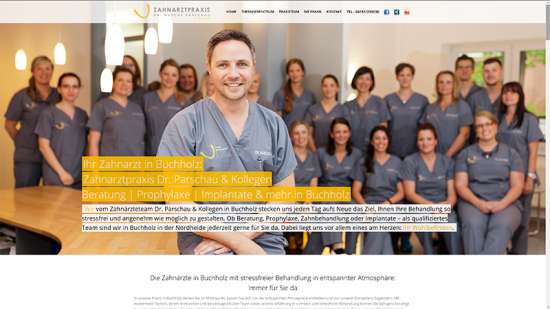 Startseite der Zahnarztpraxis Dr. Parschau & Kollegen