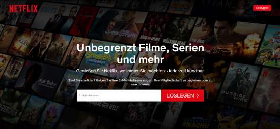 Räumliche Trennung von Registrierungs- und Anmelde-Prozess bei Netflix