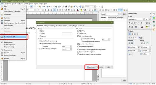 Formulare als PDF aus OpenOffice exportieren