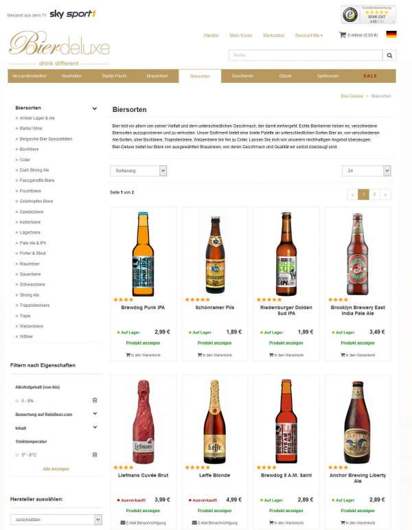 Produktkonfigurator für Bier