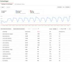Report zu den häufigsten Suchanfragen aus den Google Webmaster Tools