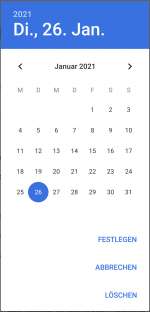 Tastatur Android input type date