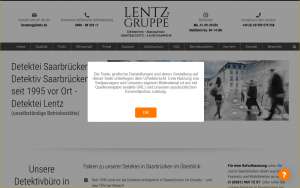 Website der Saarbrücker Detektei der Lentz Gruppe mit Rechtsklickschutz