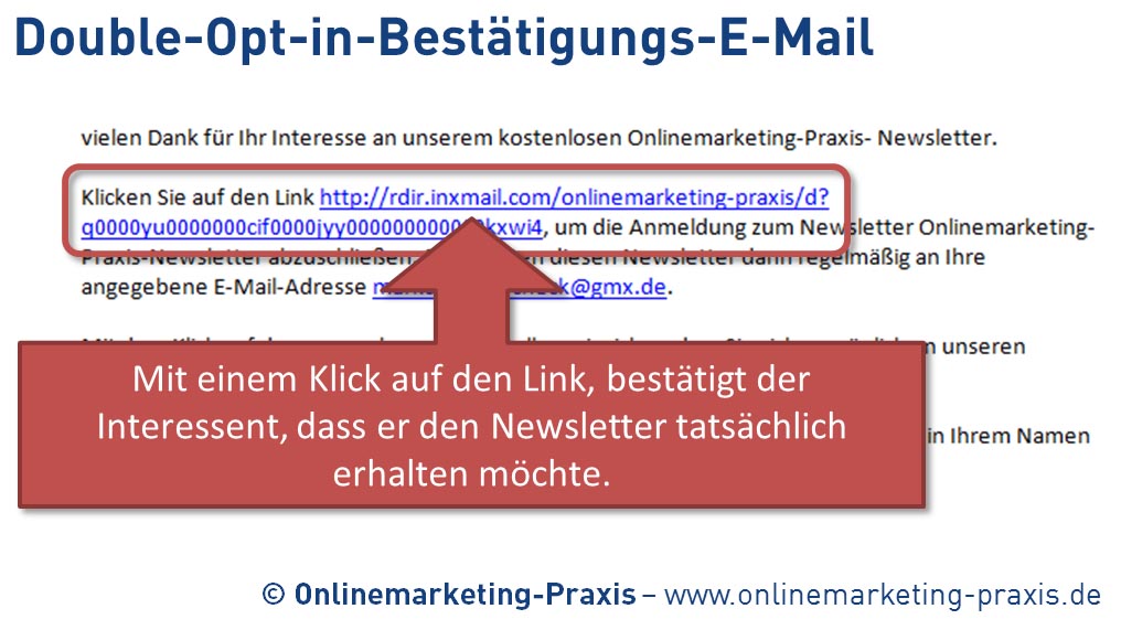 Double-Opt-in-Bestätigungs-E-Mail