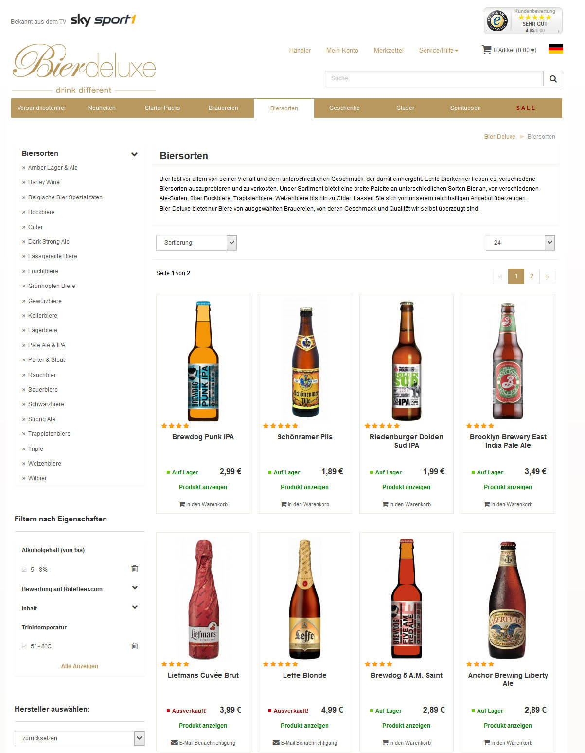 Produktkonfigurator f&uuml;r Bier